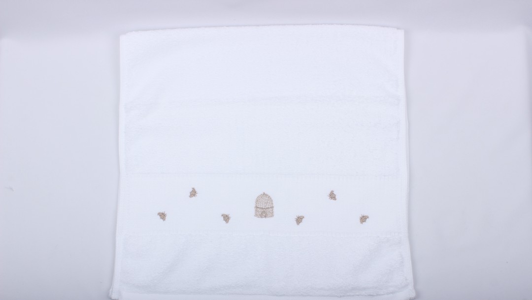 Beehive embroidered hand towel. Code: HT-BEE/HIV image 0